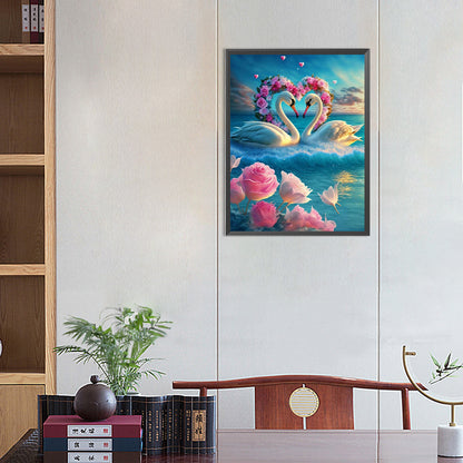 Fantasy Swan Lake - Full Round Drill Diamond Painting 40*50CM
