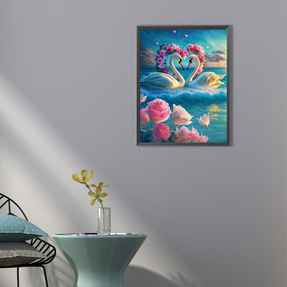 Fantasy Swan Lake - Full Round Drill Diamond Painting 40*50CM