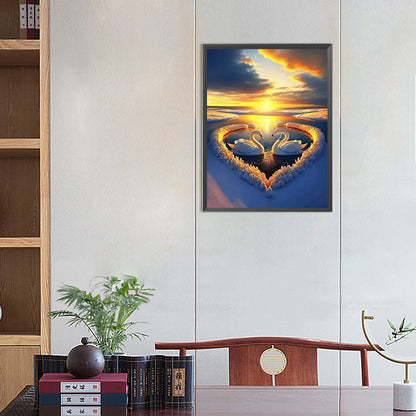 Fantasy Swan Lake - Full Round Drill Diamond Painting 40*50CM