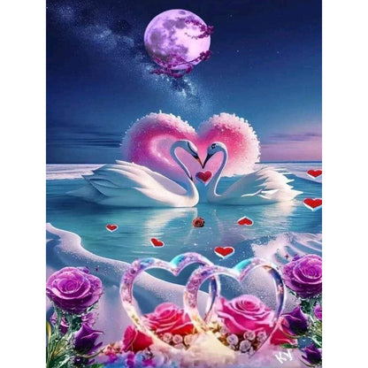 Fantasy Swan Lake - Full Round Drill Diamond Painting 30*40CM