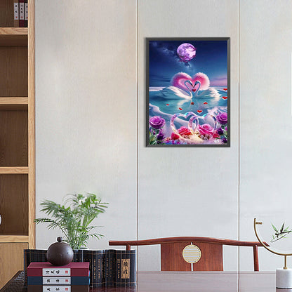 Fantasy Swan Lake - Full Round Drill Diamond Painting 30*40CM