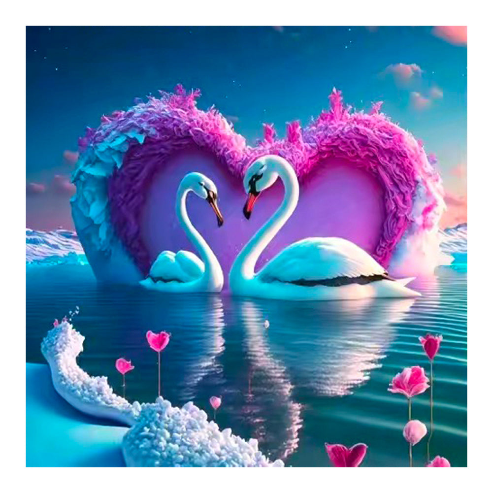 Fantasy Swan Lake - Full Round Drill Diamond Painting 40*40CM