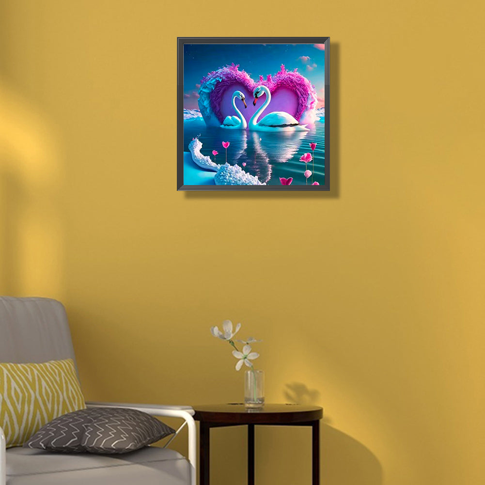 Fantasy Swan Lake - Full Round Drill Diamond Painting 40*40CM