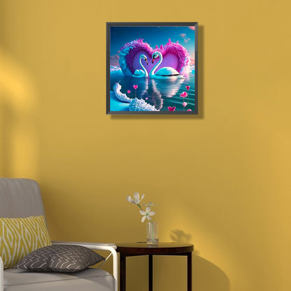 Fantasy Swan Lake - Full Round Drill Diamond Painting 40*40CM