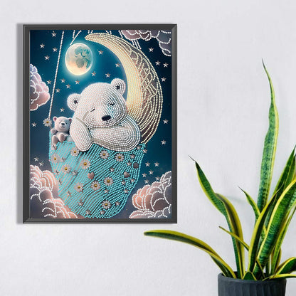 Moonlight White Bear - Special Shaped Drill Diamond Painting 30*40CM