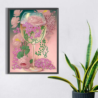 Flower Goblet - Special Shaped Drill Diamond Painting 30*40CM