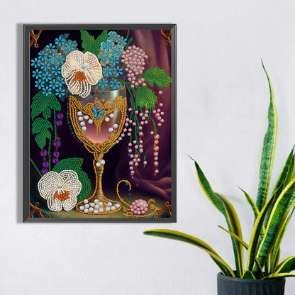 Flower Goblet - Special Shaped Drill Diamond Painting 30*40CM