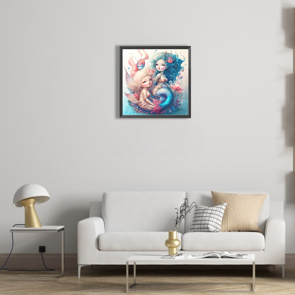 Mermaid - Full Round Drill Diamond Painting 30*30CM