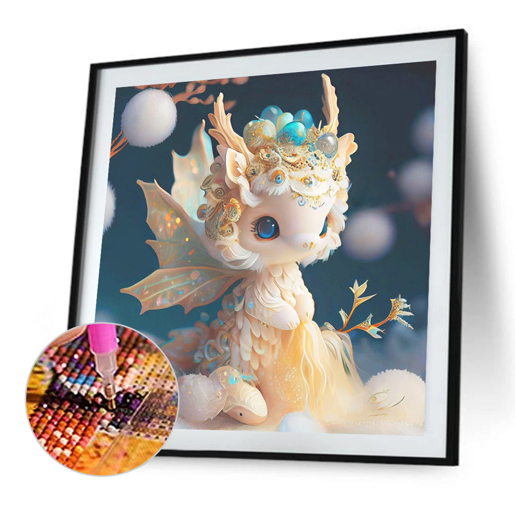 Noble And Cute Dragon - Full Round Drill Diamond Painting 30*30CM
