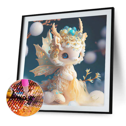 Noble And Cute Dragon - Full Round Drill Diamond Painting 30*30CM