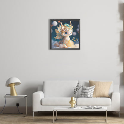 Noble And Cute Dragon - Full Round Drill Diamond Painting 30*30CM