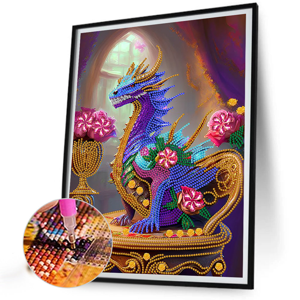 Rose Dragon - Special Shaped Drill Diamond Painting 30*40CM