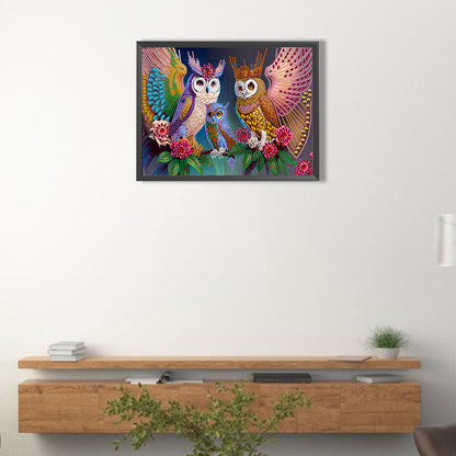 Owl - Special Shaped Drill Diamond Painting 40*30CM
