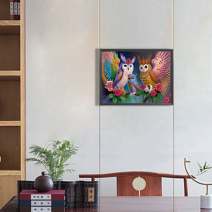 Owl - Special Shaped Drill Diamond Painting 40*30CM