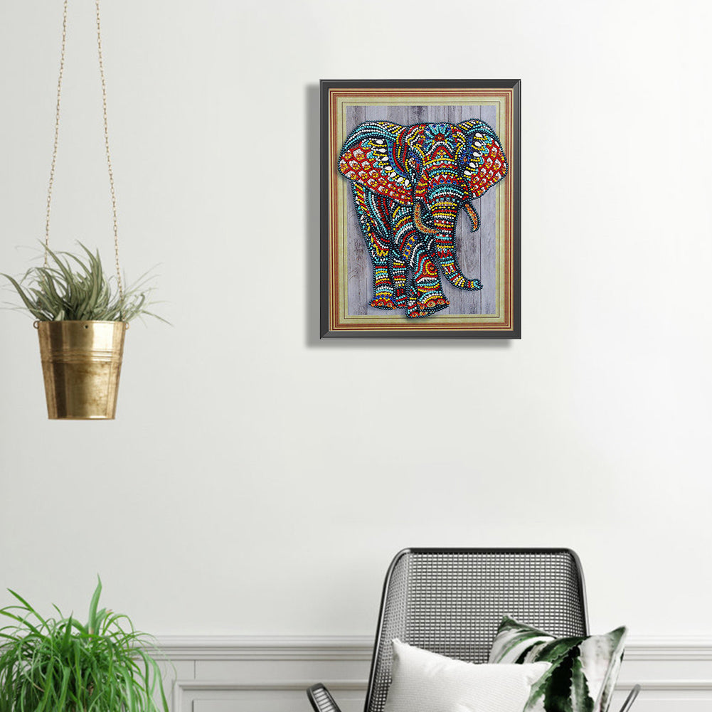 Walking Elephant - Special Shaped Drill Diamond Painting 30*40CM