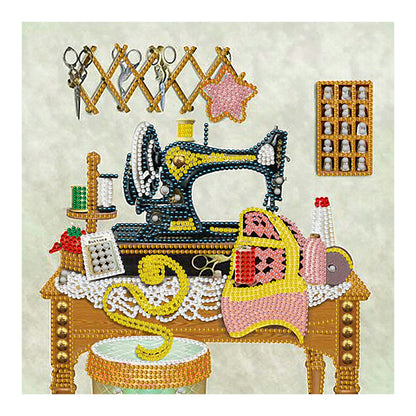 Retro Nostalgic Sewing Machine - Special Shaped Drill Diamond Painting 30*30CM