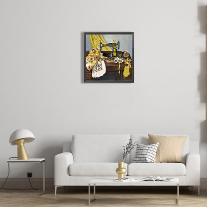 Retro Nostalgic Sewing Machine - Special Shaped Drill Diamond Painting 30*30CM