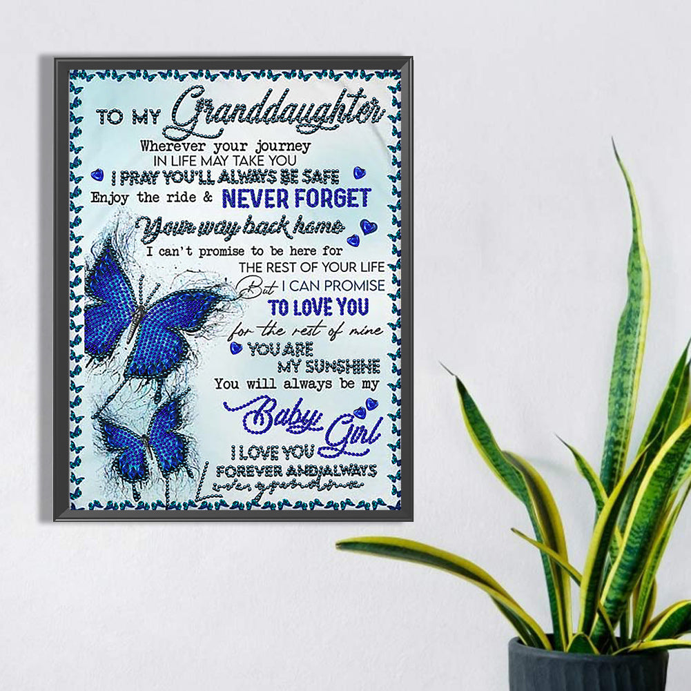 English Letter - Special Shaped Drill Diamond Painting 30*40CM