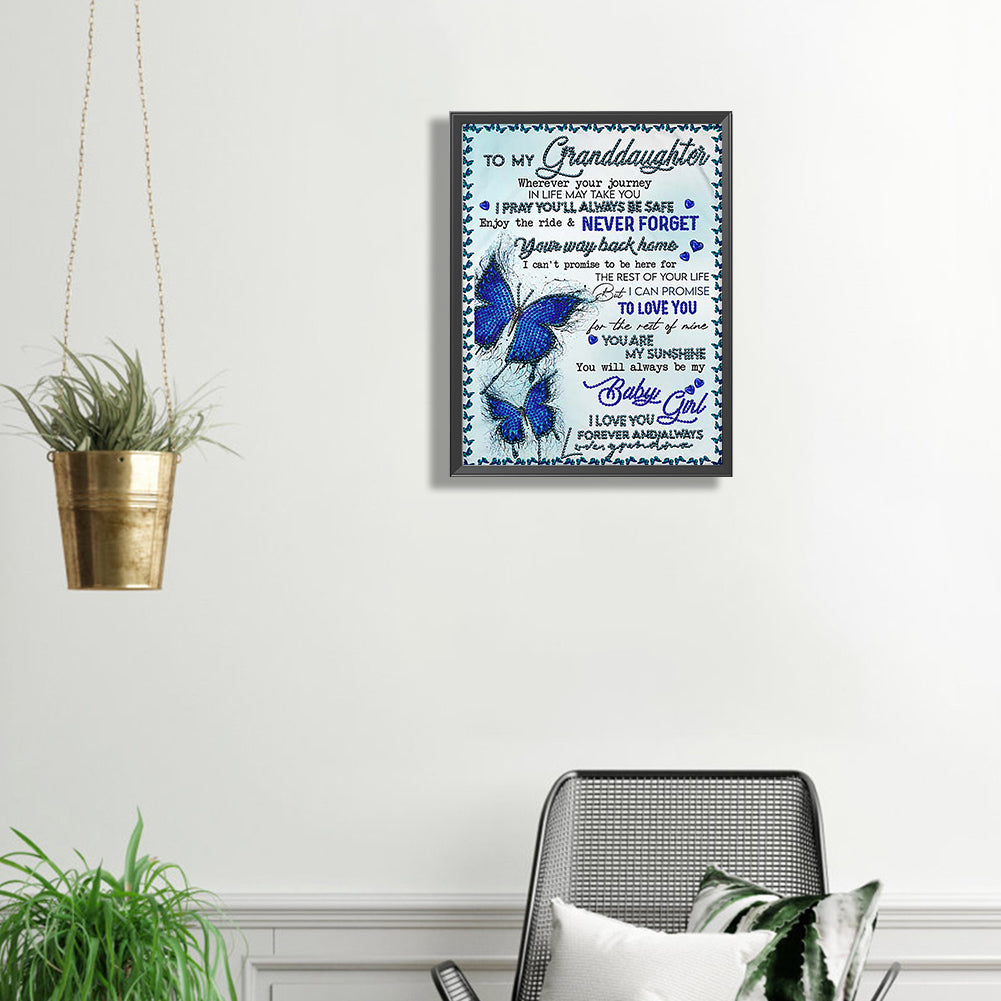English Letter - Special Shaped Drill Diamond Painting 30*40CM