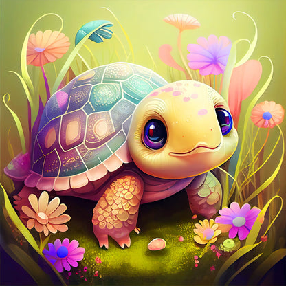 Crawling Turtle - Full Round Drill Diamond Painting 30*30CM