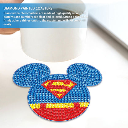 DIY Diamond Painting Coasters Mickey Kit Cartoon Coasters for Adults Kids