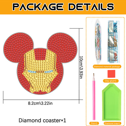 DIY Diamond Painting Coasters Mickey Kit Cartoon Coasters for Adults Kids