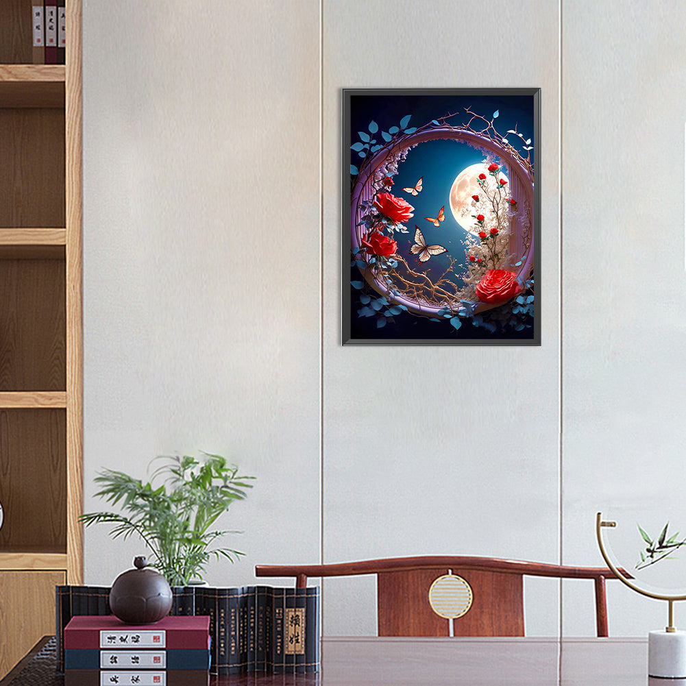 Moon Butterfly - Full Round Drill Diamond Painting 30*40CM