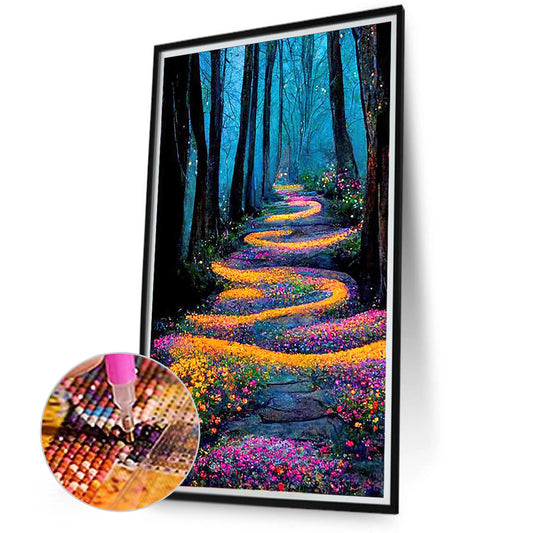 Forest Flower Path - Full Round Drill Diamond Painting 40*70CM