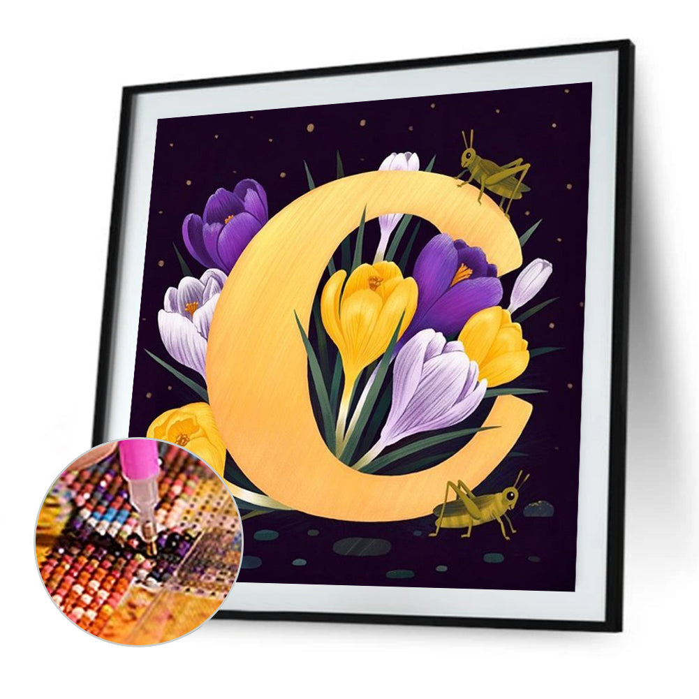 Daisy Alphabet - Full Square Drill Diamond Painting 30*30CM