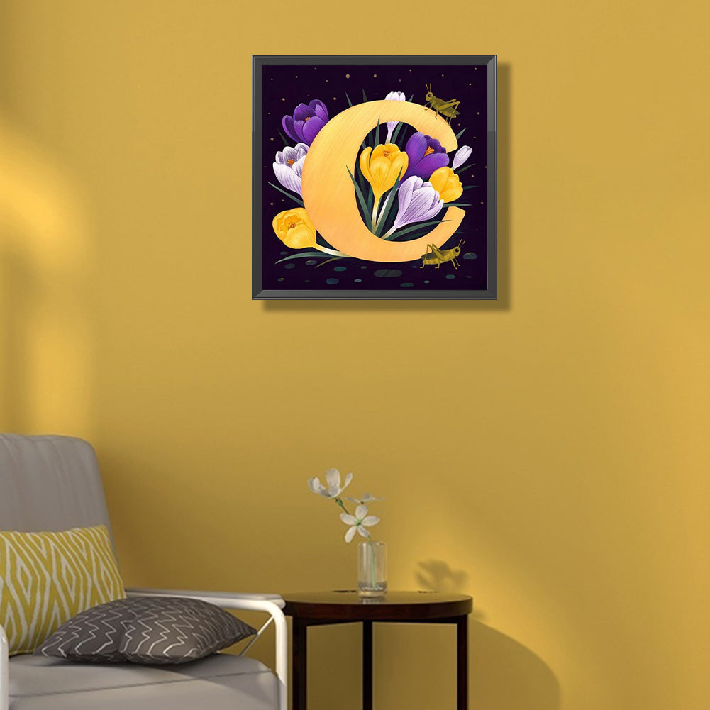 Daisy Alphabet - Full Square Drill Diamond Painting 30*30CM