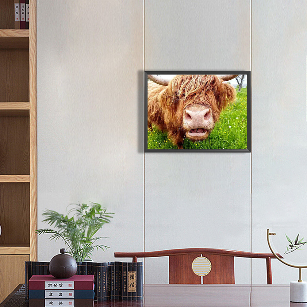 Plateau Cattle - Full Round Drill Diamond Painting 40*30CM