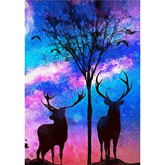 Elk - Full Round Drill Diamond Painting 35*50CM