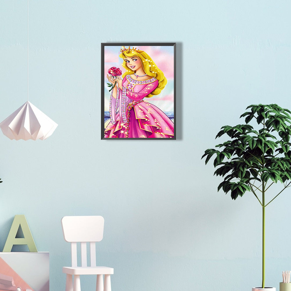 Princess Aurora And Roses - Full Round Drill Diamond Painting 30*40CM
