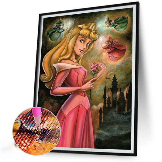 Princess Aurora And The Magic Elf - Full Round Drill Diamond Painting 30*40CM