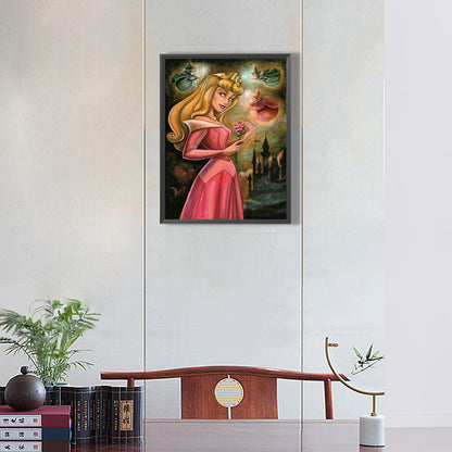 Princess Aurora And The Magic Elf - Full Round Drill Diamond Painting 30*40CM