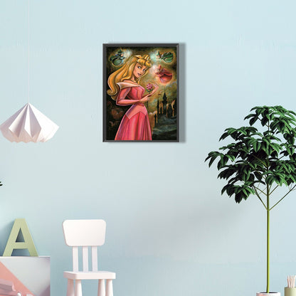 Princess Aurora And The Magic Elf - Full Round Drill Diamond Painting 30*40CM