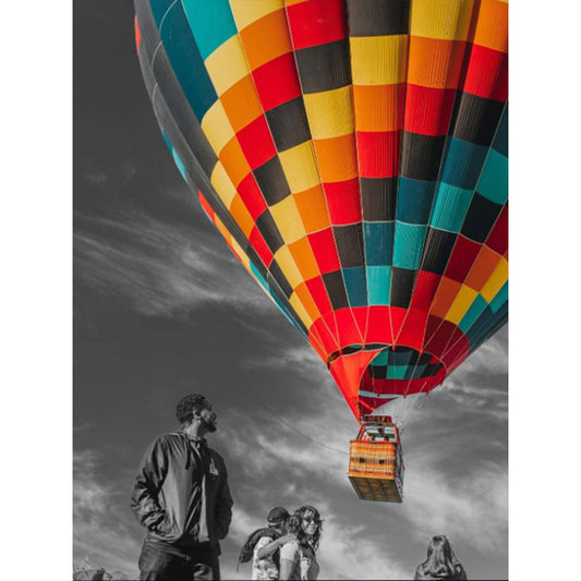 Hot Air Balloon And Traveler - Full Round Drill Diamond Painting 30*40CM