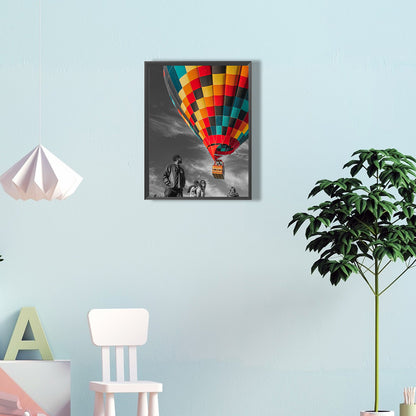 Hot Air Balloon And Traveler - Full Round Drill Diamond Painting 30*40CM