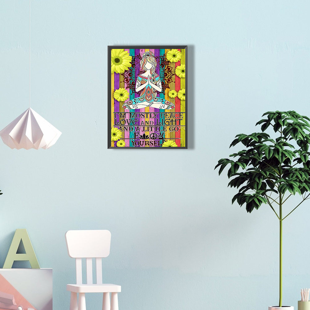 Blessings Under The Daisy - Full Round Drill Diamond Painting 30*40CM