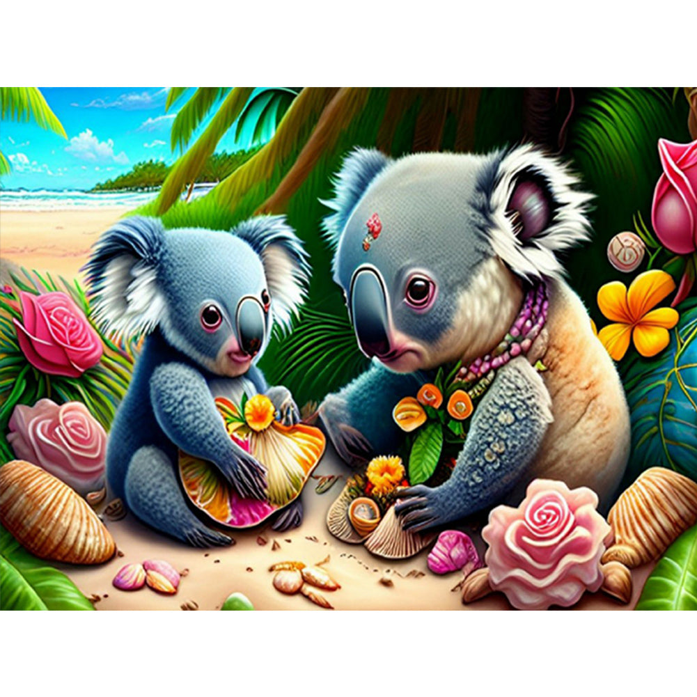 Playing With Koalas - Full Round Drill Diamond Painting 40*30CM