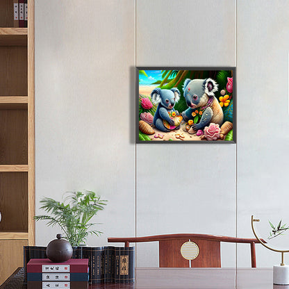 Playing With Koalas - Full Round Drill Diamond Painting 40*30CM
