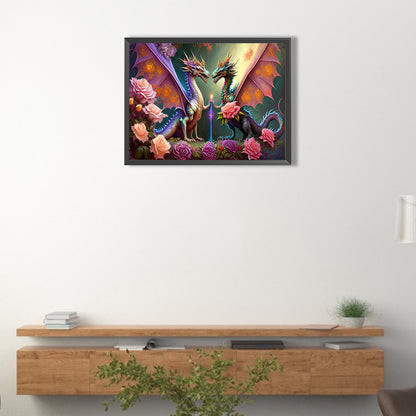 Married Dinosaur - Full Round Drill Diamond Painting 40*30CM