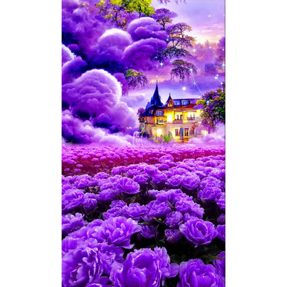 Dream Purple House - Full Square Drill Diamond Painting 40*70CM