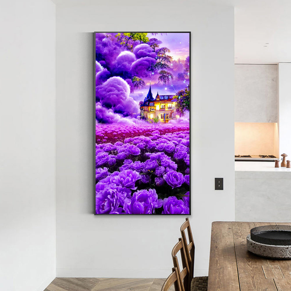 Dream Purple House - Full Square Drill Diamond Painting 40*70CM