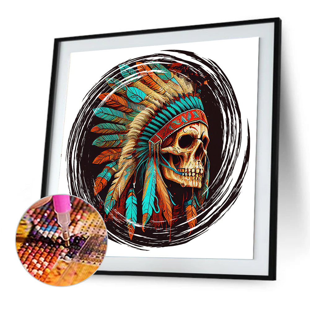 Indian Skull - Full Round Drill Diamond Painting 30*30CM
