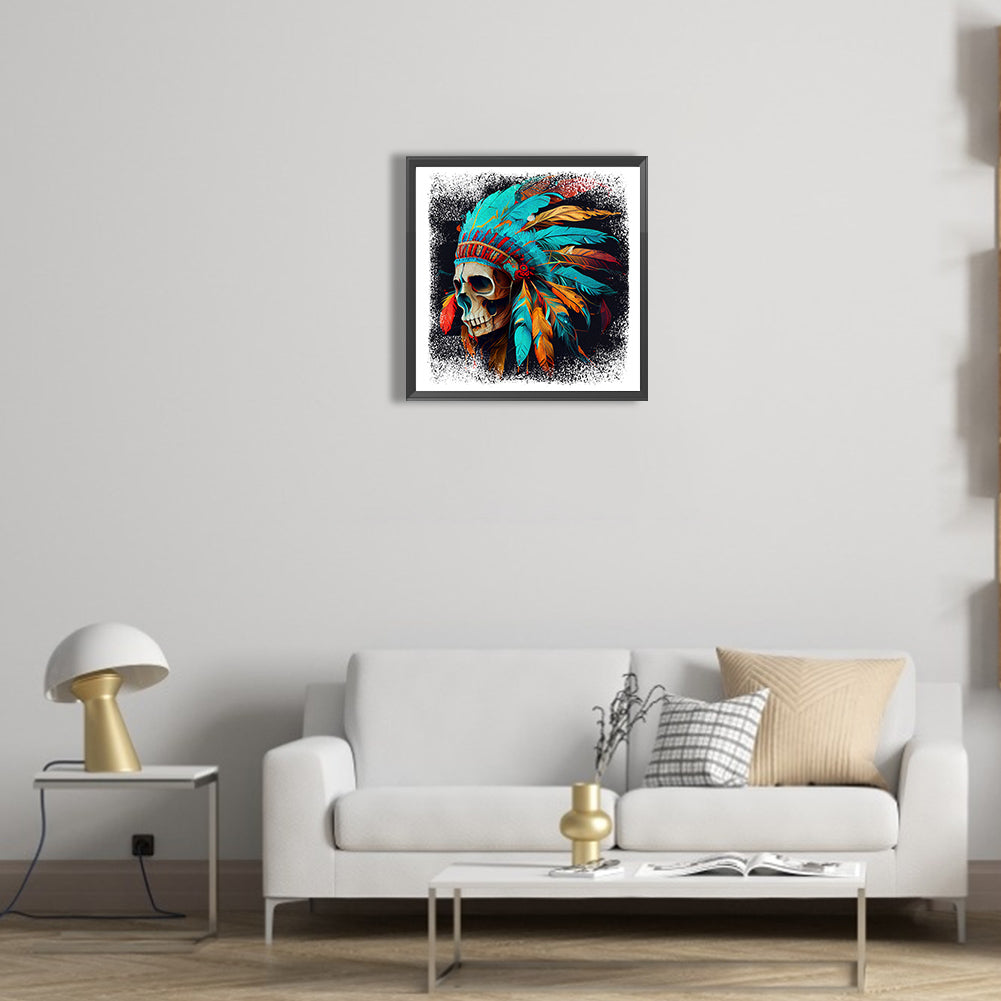 Indian Skull - Full Round Drill Diamond Painting 30*30CM