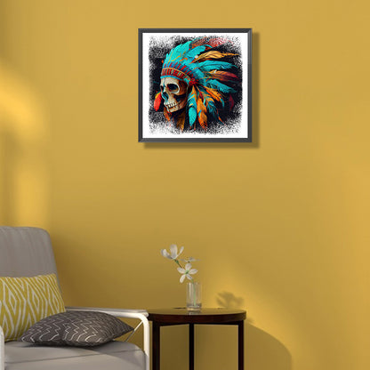Indian Skull - Full Round Drill Diamond Painting 30*30CM