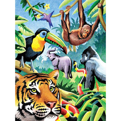 Group Of Animals - Full Round Drill Diamond Painting 30*40CM