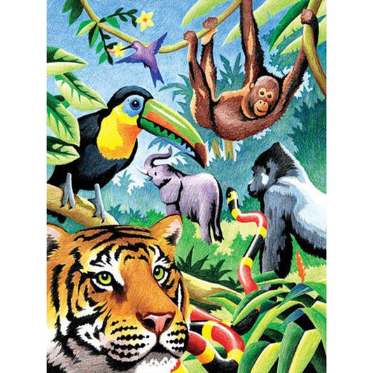 Group Of Animals - Full Round Drill Diamond Painting 30*40CM