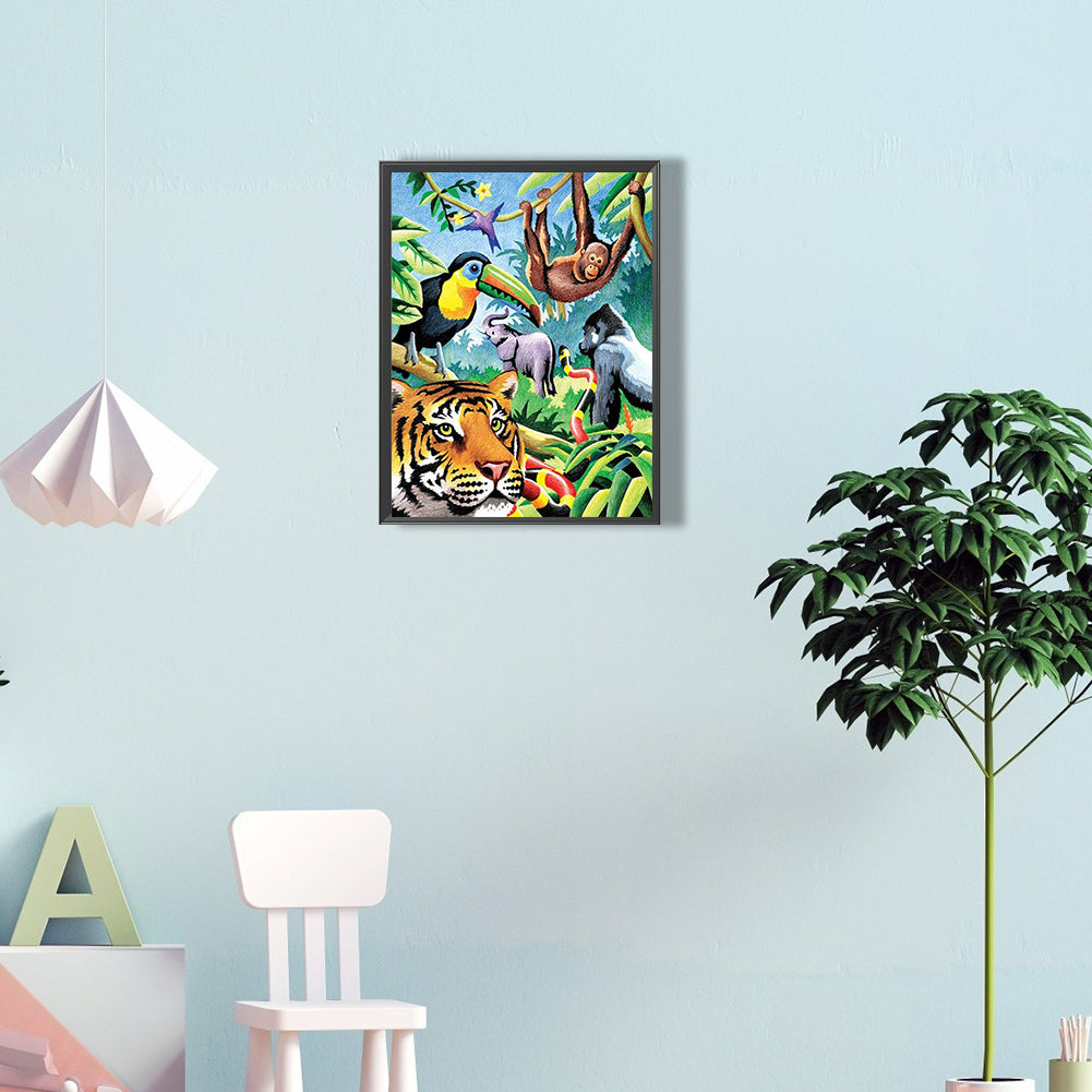 Group Of Animals - Full Round Drill Diamond Painting 30*40CM